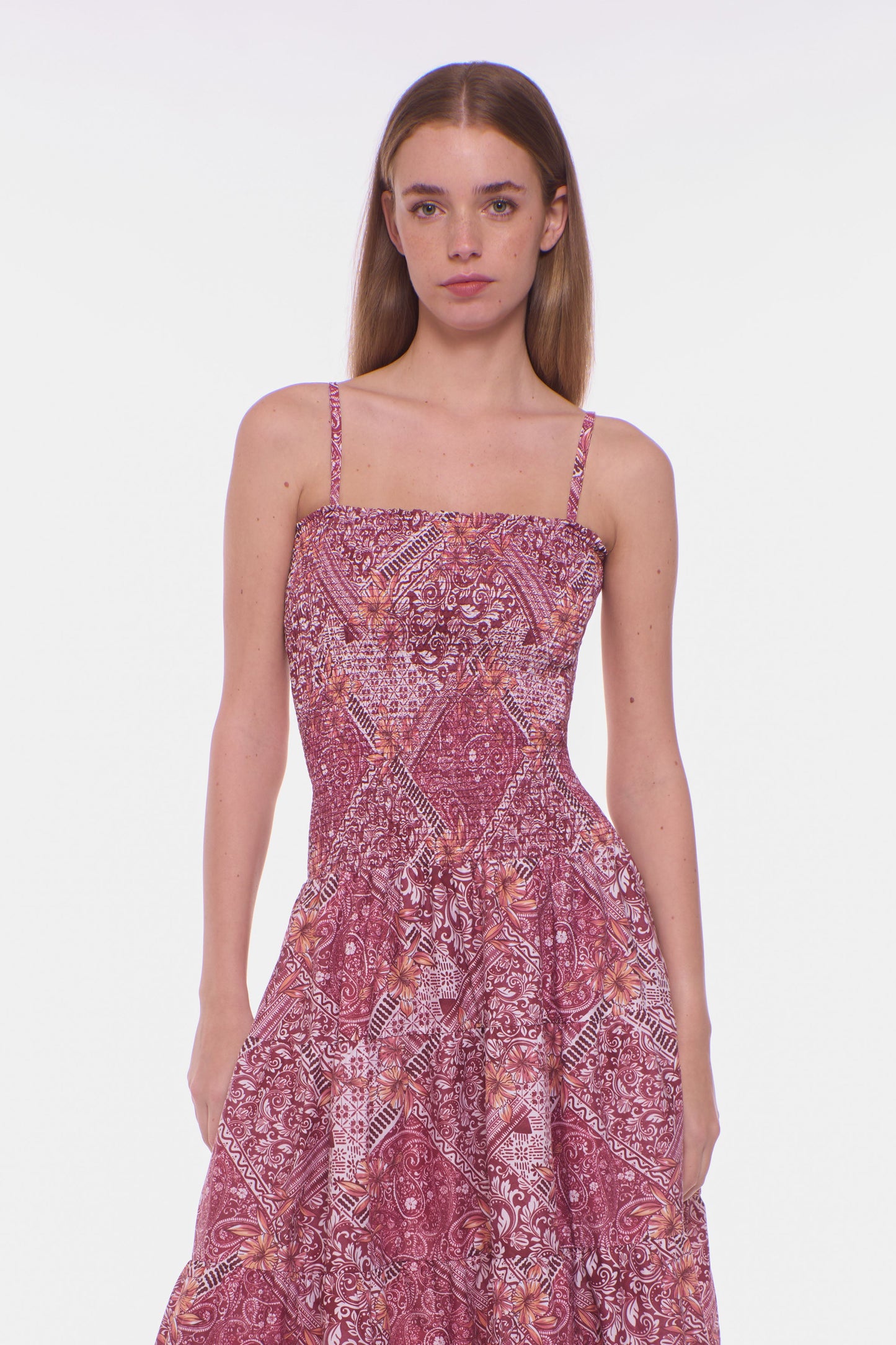 Clementine Maxi Dress - Burgundy Blush