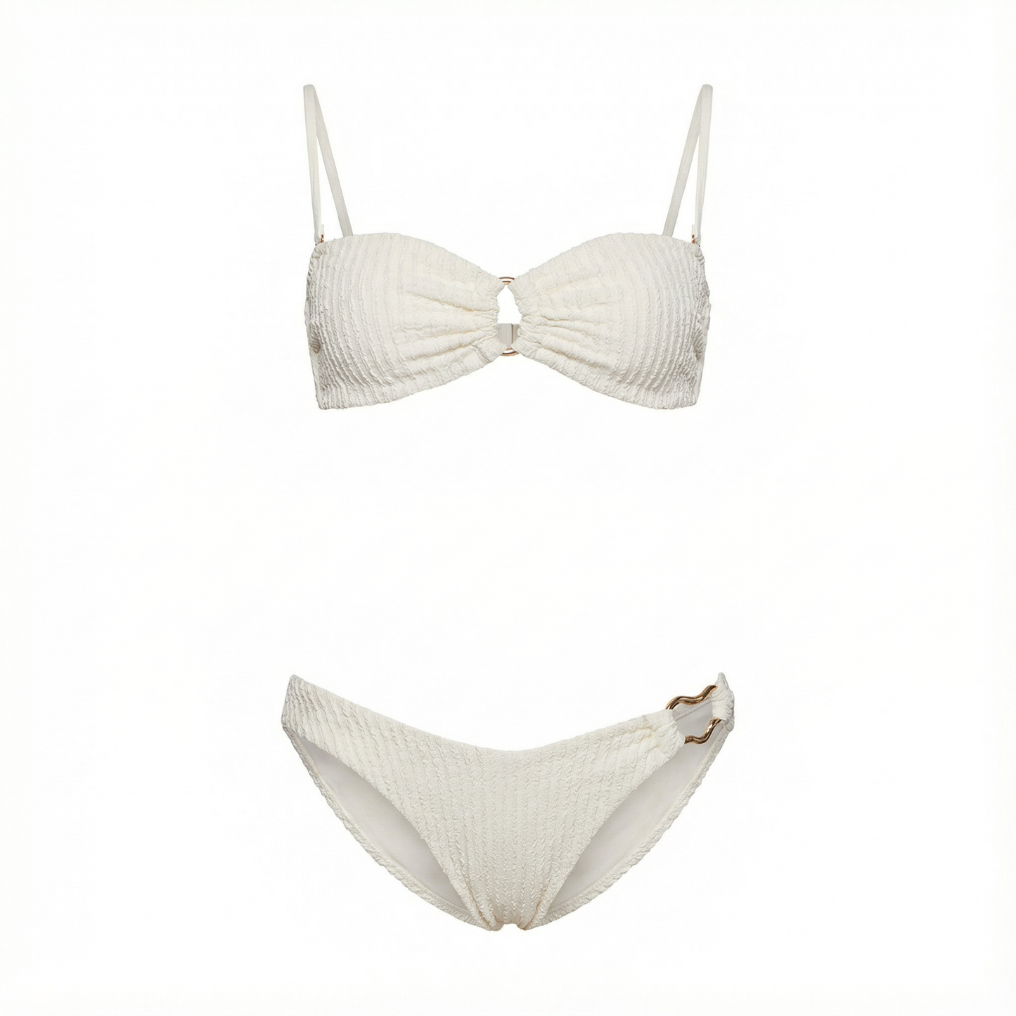 White bikini set on a white background