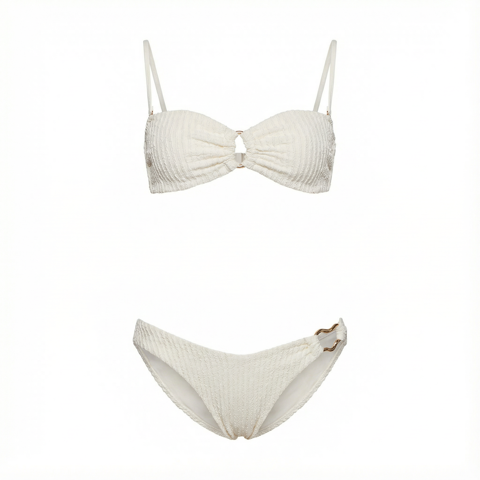White bikini set on a white background