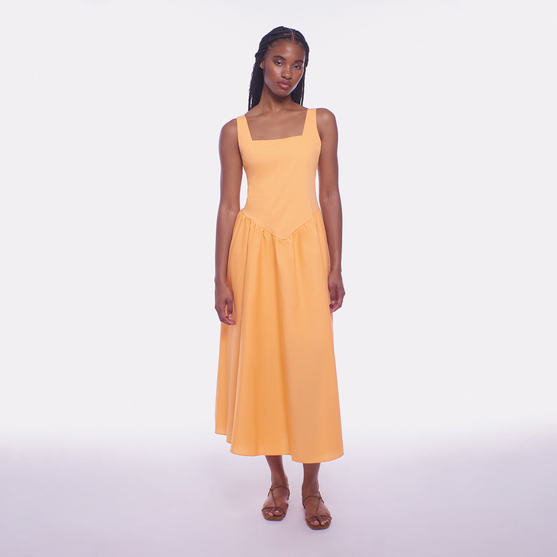 apricot midi dress Apricot Button Belt Tunic Midi Dress & Reviews - Apricot - Dresses