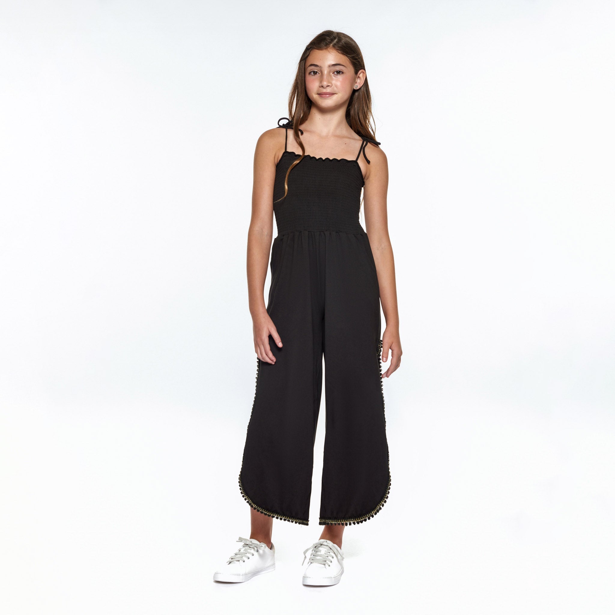 Toddler Girls Cargo Jumpsuit - Black