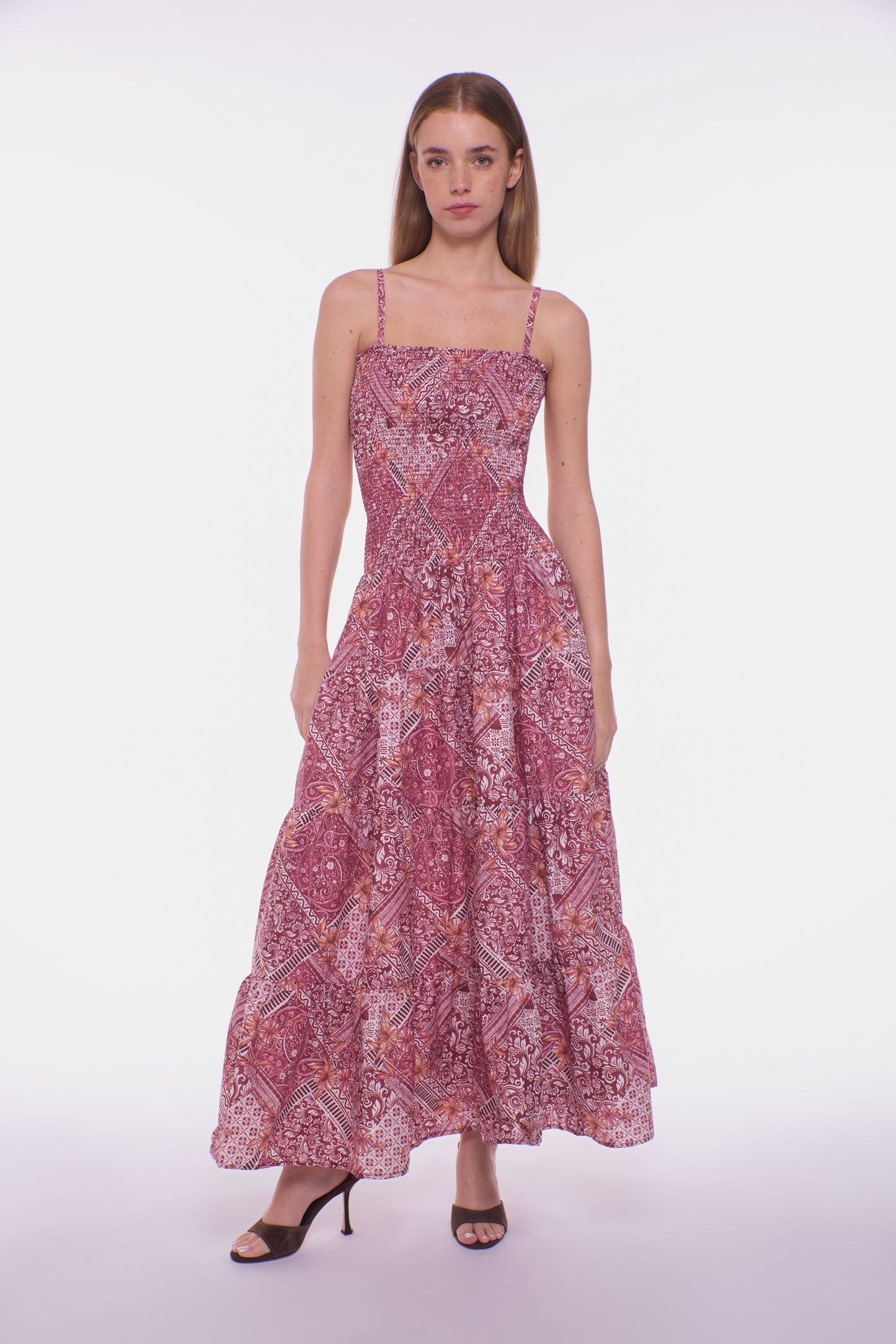 Clementine Maxi Dress - Burgundy Blush