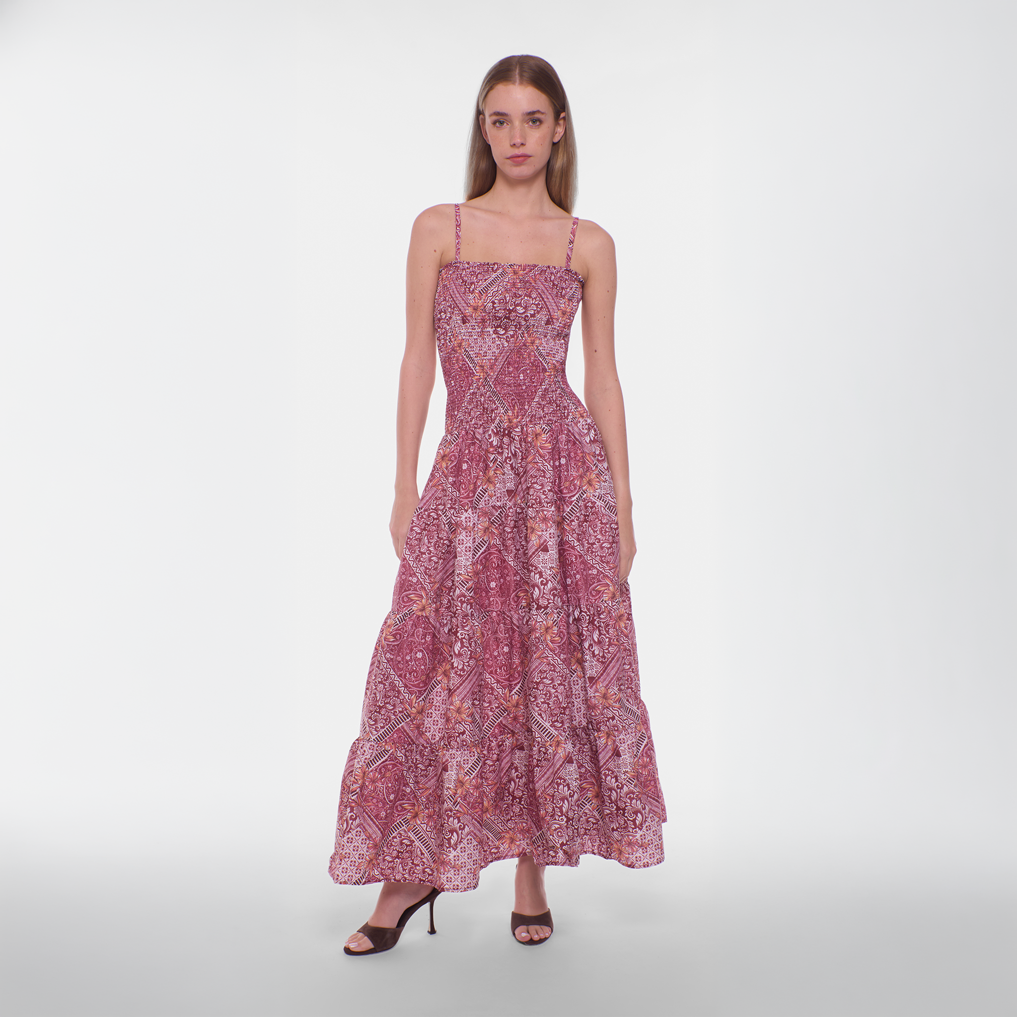 Clementine Maxi Dress - Burgundy Blush