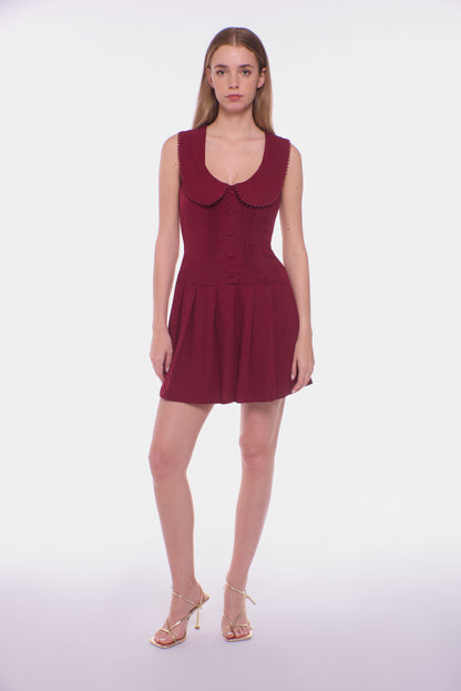 Ingrid Mini Dress - Berry Rouge