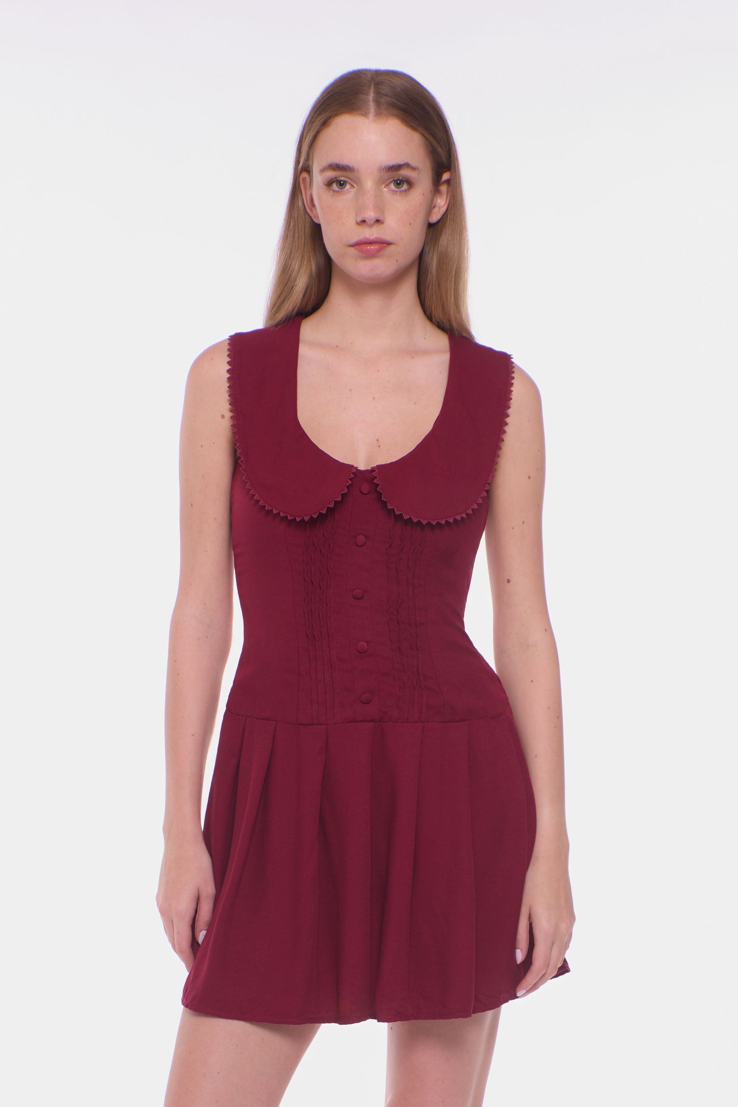 Ingrid Mini Dress - Berry Rouge