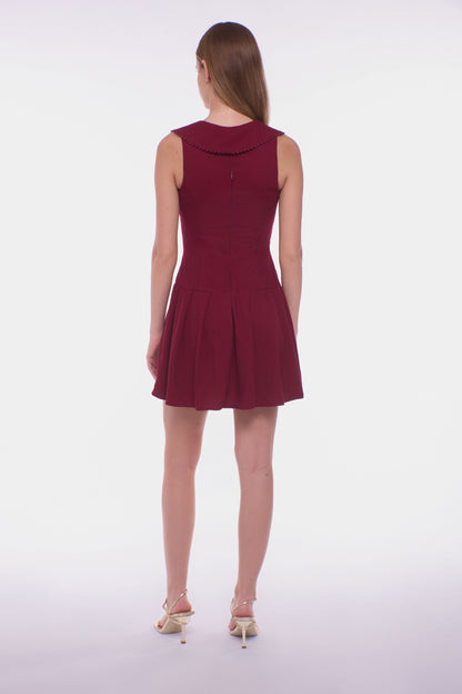 Ingrid Mini Dress - Berry Rouge