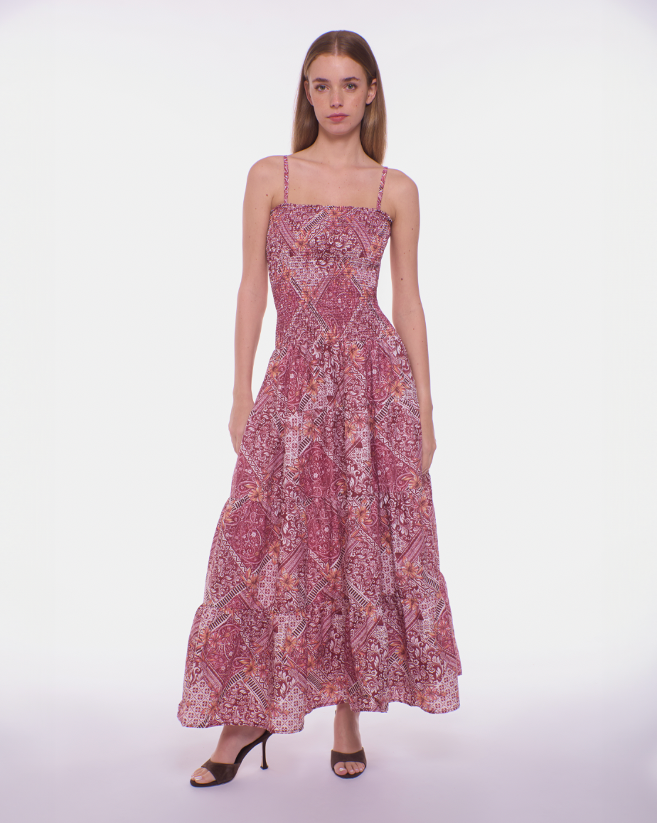 Clementine Maxi Dress - Burgundy Blush
