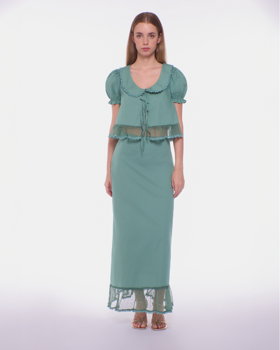 Odette Maxi Skirt - Eucalyptus