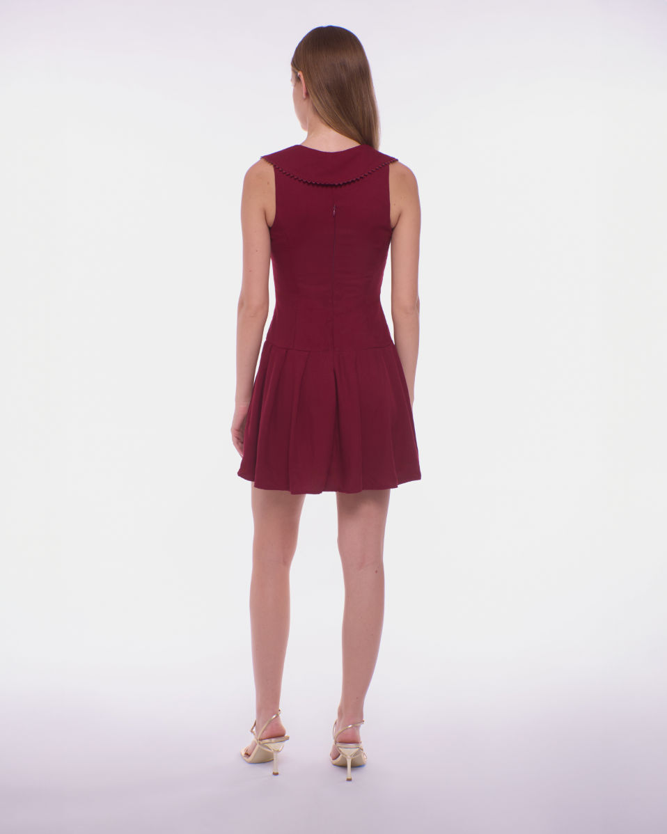 Ingrid Mini Dress - Berry Rouge