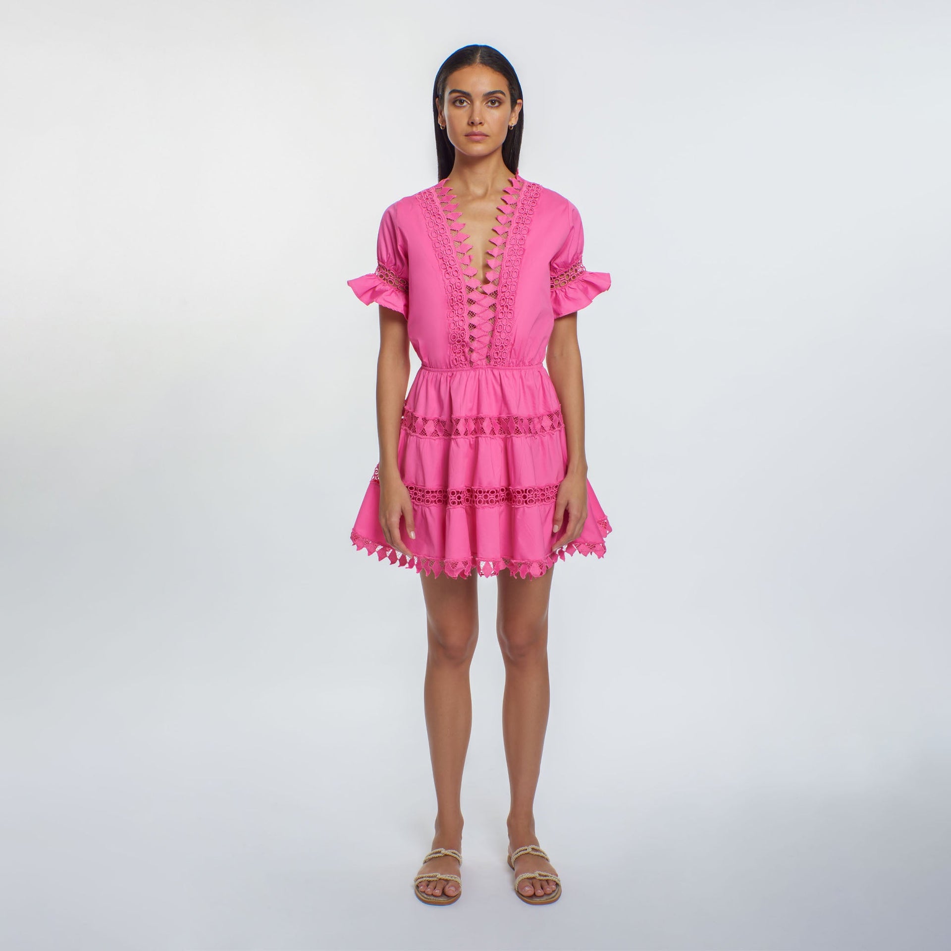 Peixoto Women's Ora Embroidered Mini Dress - Pink Azalea