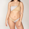Shelley Bikini Bottom - silver gold color block - peixoto